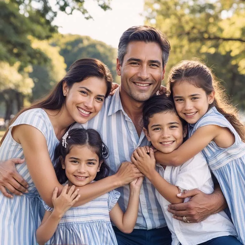 Familia protegida por su cobertura de salud